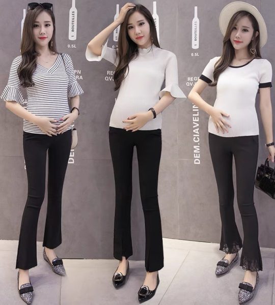Quần bầu công sở ống loe xẻ gấu chất Umi