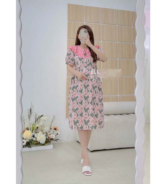 Đầm Bầu Công Sở Điệu Đà Dáng Babydoll Thoải Mái